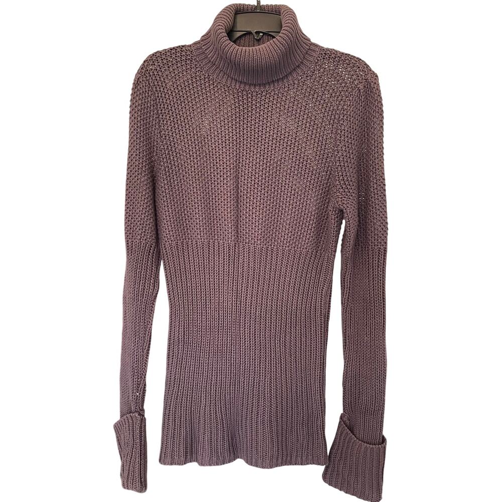 Moda International Women's Chunky Knit Sweater Dress Purple XL
